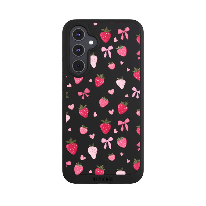 Galaxy A54 5G NIVOpure Erdbeer Herz Schleifen Pink Muster Transparent