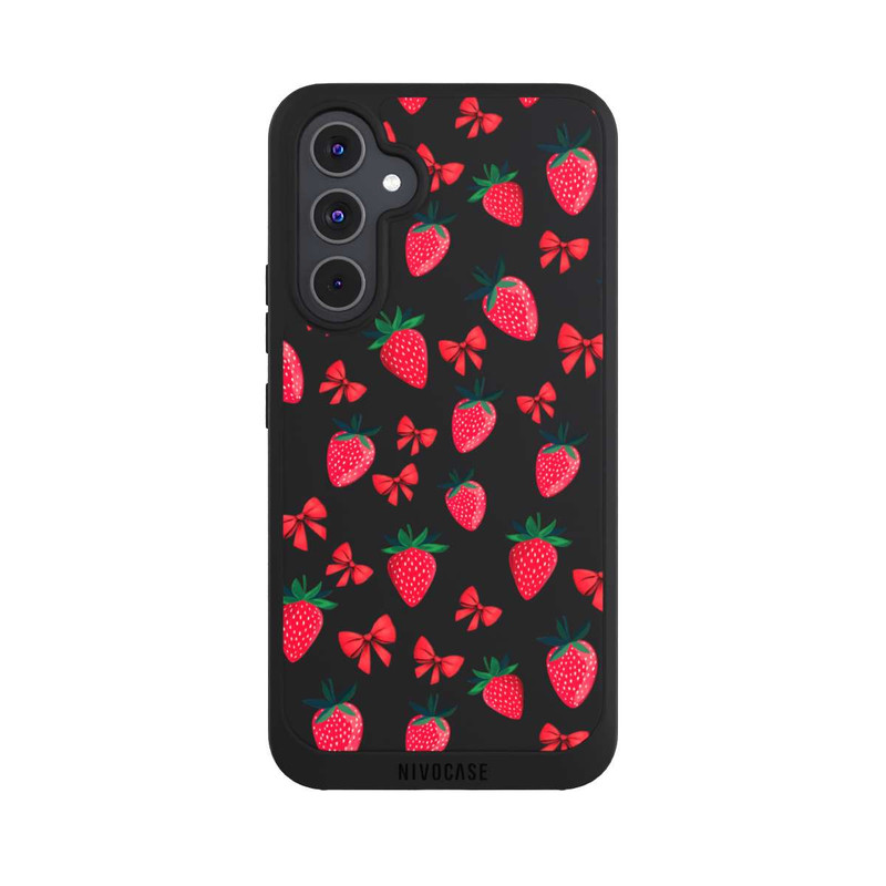 Galaxy A54 5G NIVOpure Strawberry Heart Ribbon Pattern Transparent