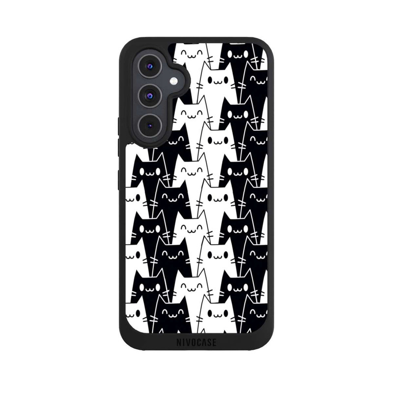 Galaxy A54 5G NIVOpure Katzentapete Schwarz Weiß