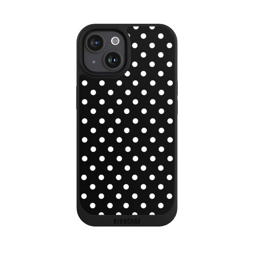 Apple iPhone 15 NIVOpure Polka Dots Schwarz und Weiß