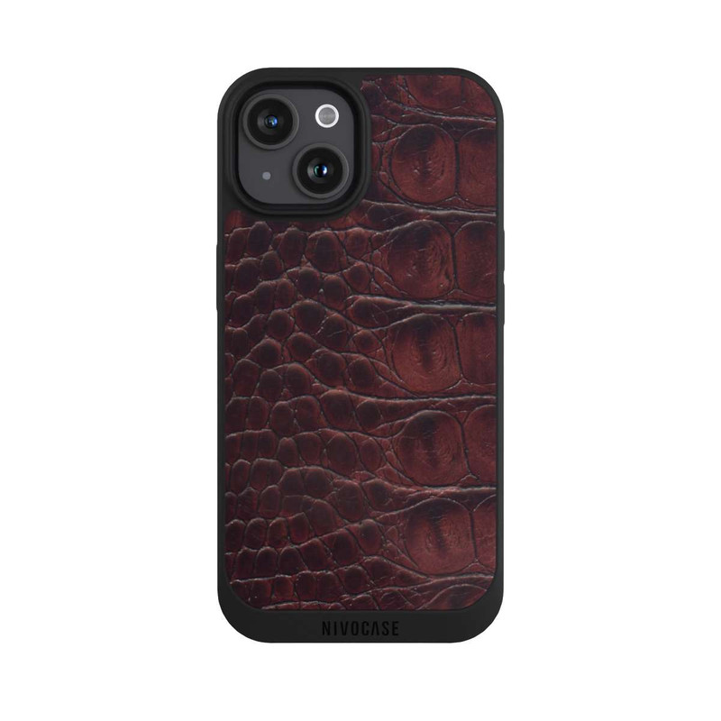 iPhone 15 NIVOpure Croco Dark Brown
