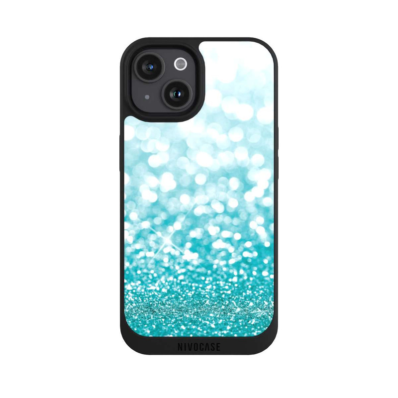 iPhone 15 NIVOpure Pluie de Paillettes Pétroles Look