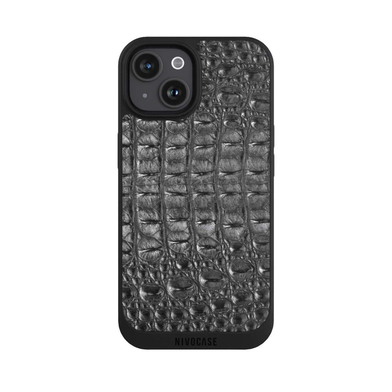 iPhone 15 NIVOpure Croco Grey Black