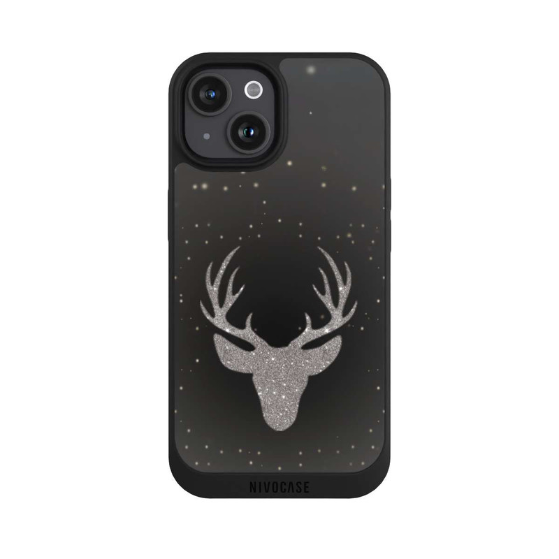 iPhone 15 NIVOpure Hirsch Glitzer Look