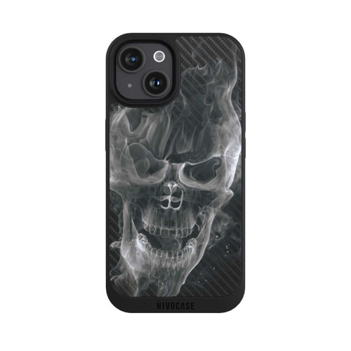 Apple iPhone 15 NIVOpure rauchender Totenkopf Carbon