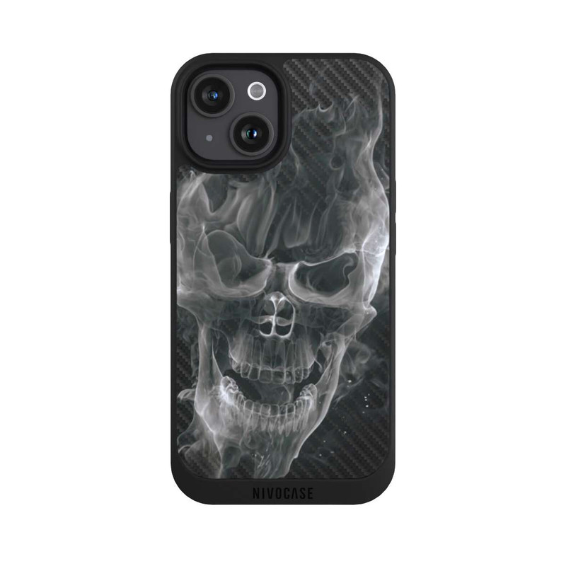 iPhone 15 NIVOpure Crâne Fumée Carbone