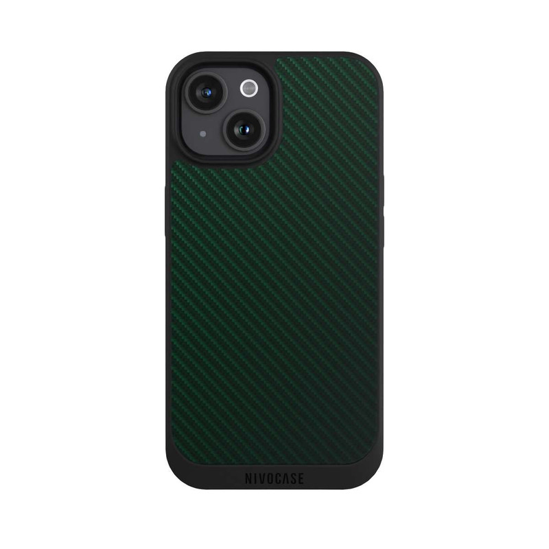 iPhone 15 NIVOpure British Racing Green Carbon