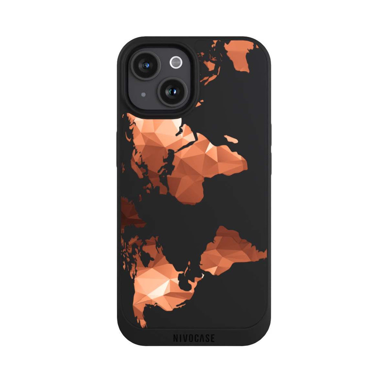 iPhone 15 NIVOpure Carte du Monde Triangle sans fond