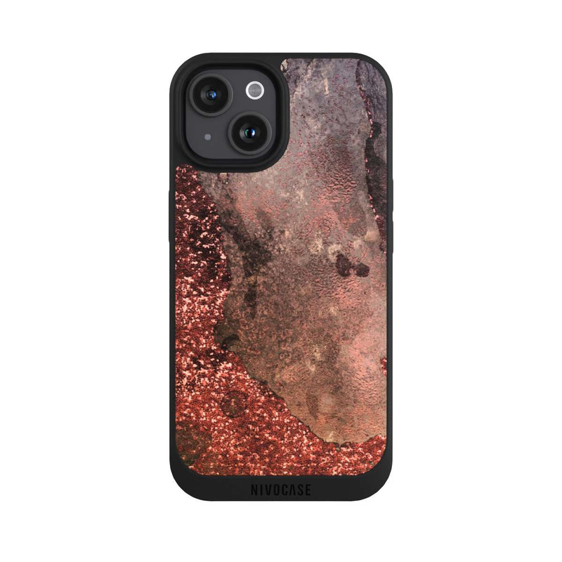 iPhone 15 NIVOpure Brown Glitter Marble Look