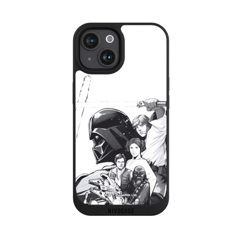 Apple iPhone 15 NIVOpure StarWars Charaktere - Schwarz-Weiß
