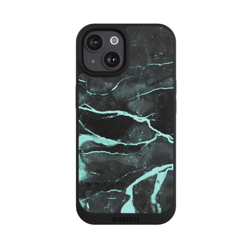 Apple iPhone 15 NIVOpure Grauer und blauer Marmor