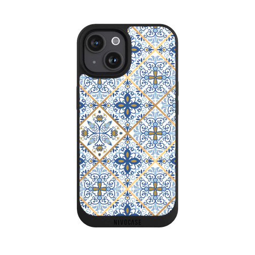 Apple iPhone 15 NIVOpure Mosaik Blau-Gold Look