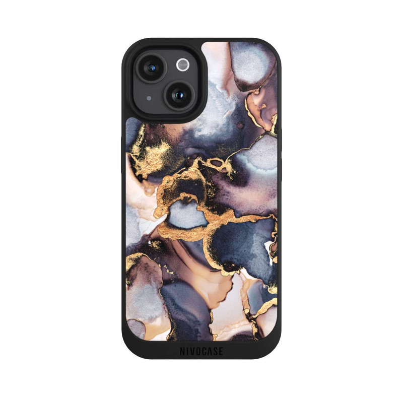 iPhone 15 NIVOpure Impression Dreamy Ink Gris Or