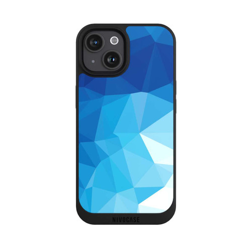 Apple iPhone 15 NIVOpure Polygonales blaues Mosaik