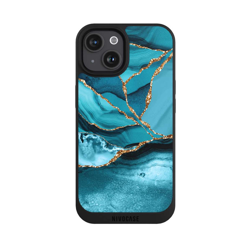 iPhone 15 NIVOpure Eisblaue Marmor Landschaft