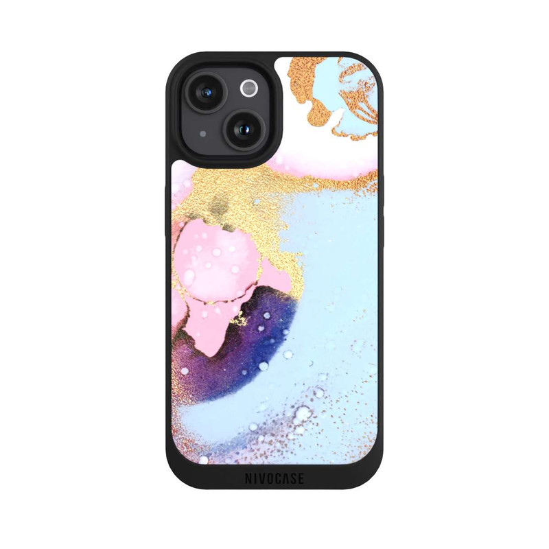 iPhone 15 NIVOpure Pastell Glamour Tintenstruktur