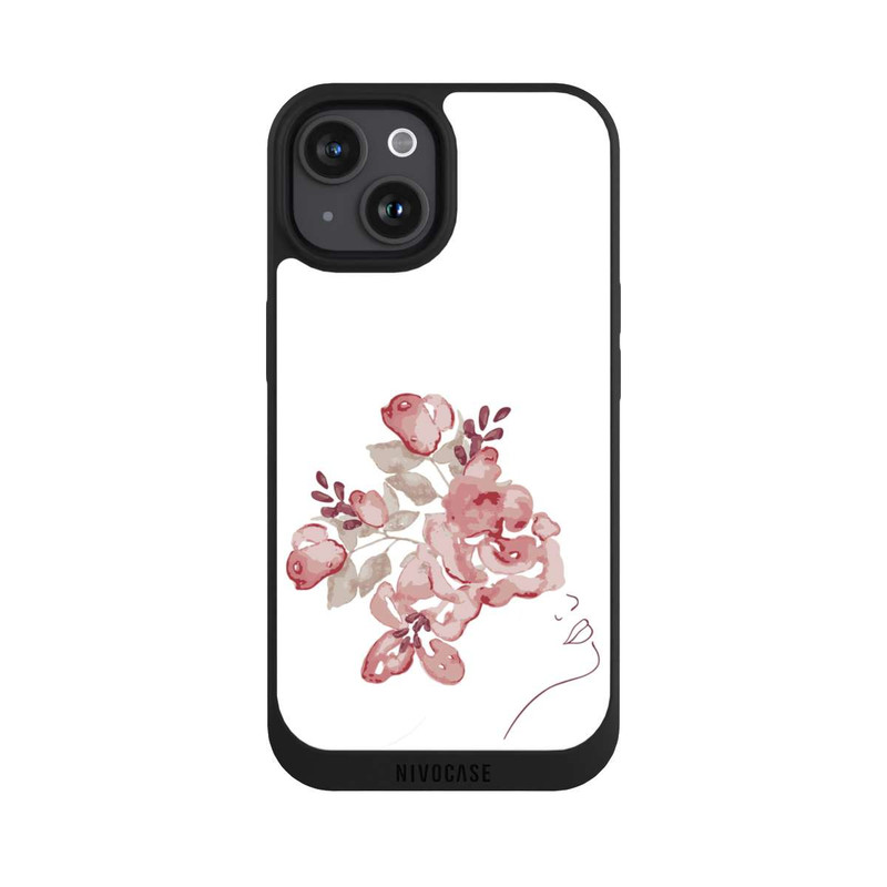 iPhone 15 NIVOpure Line Art Woman face flowers