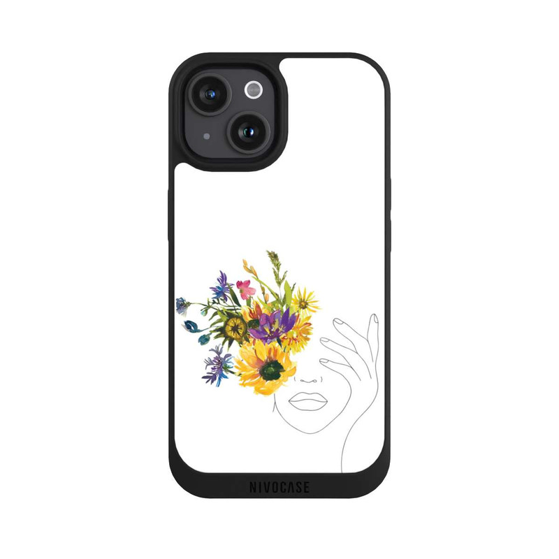 iPhone 15 NIVOpure Line Art Tournesols femme