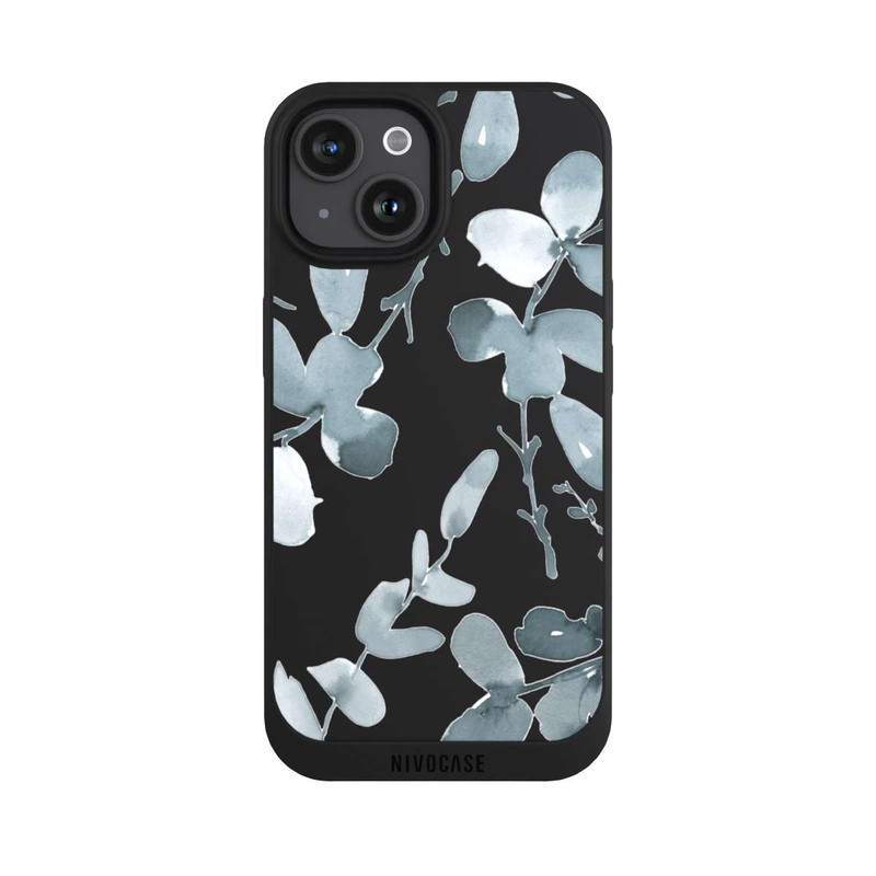 iPhone 15 NIVOpure Eucalyptus pattern transparent