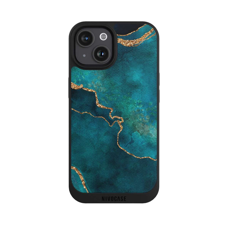 iPhone 15 NIVOpure Edelstein glänzend aquamarin