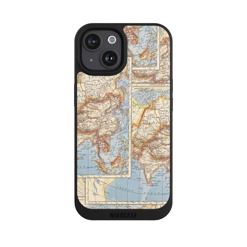 iPhone 15 NIVOpure Carte du monde vintage