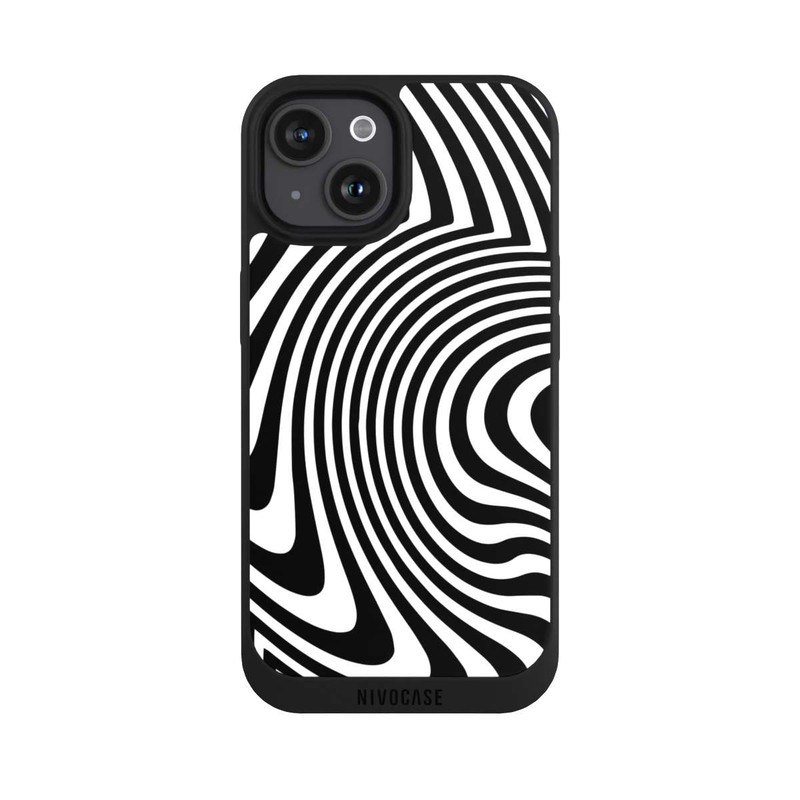 iPhone 15 NIVOpure Black and White Waves