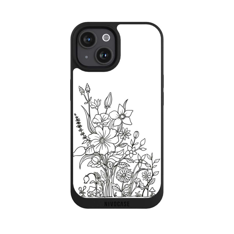 iPhone 15 NIVOpure Blumen Linienkunst