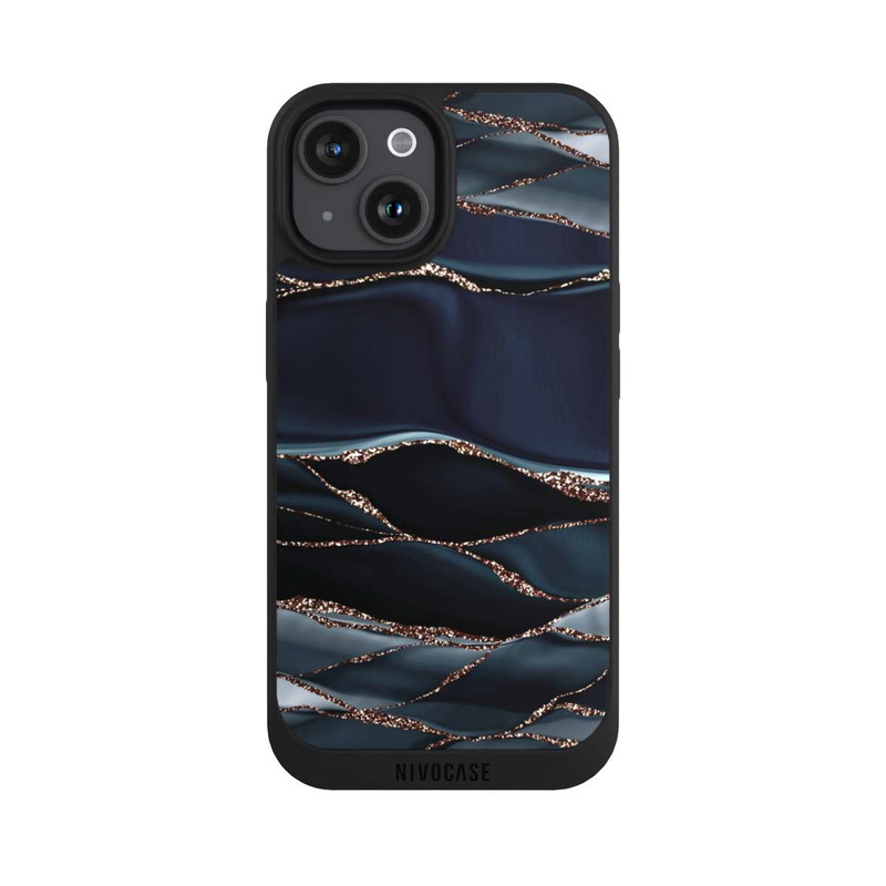 iPhone 15 NIVOpure Dark Grey Stripes Golden LooK