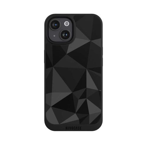 Apple iPhone 15 NIVOpure Polygonmuster schwarz