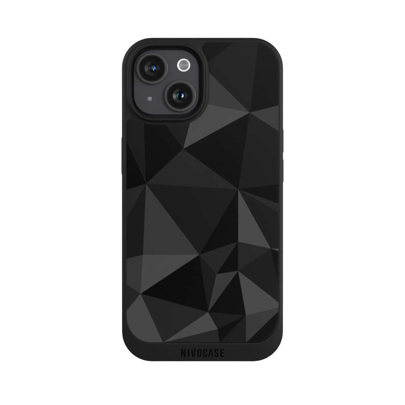 iPhone 15 NIVOpure Polygon Pattern Black
