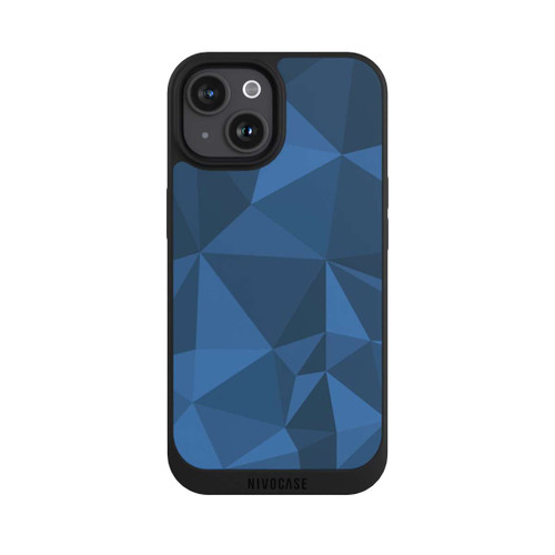 Apple iPhone 15 NIVOpure Polygon Pattern Blue