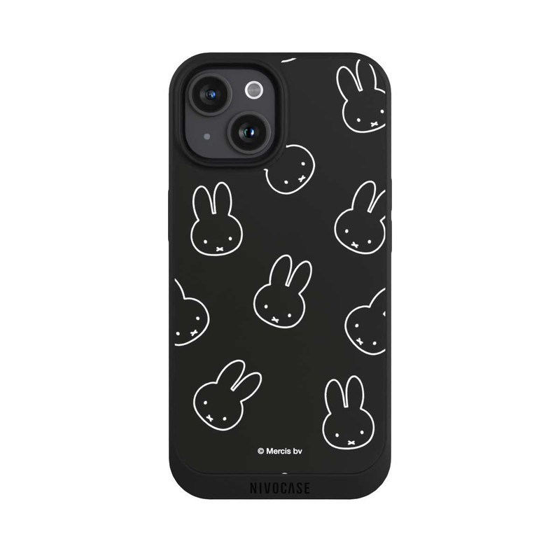 iPhone 15 NIVOpure Miffy Pattern Black