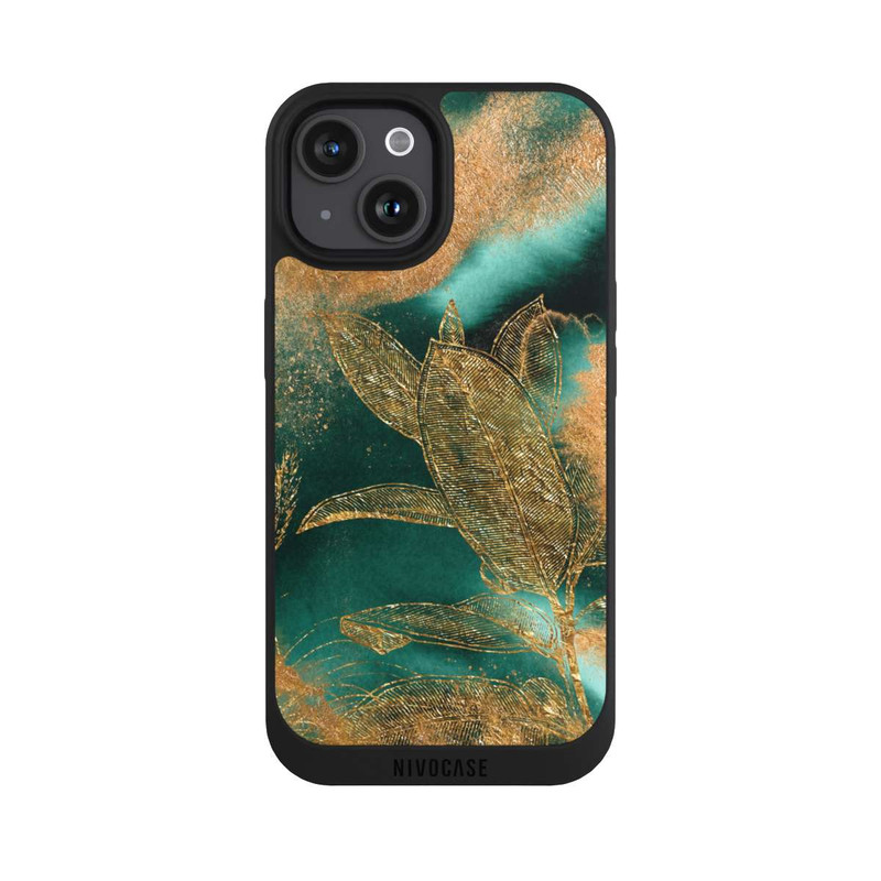 iPhone 15 NIVOpure Gold und Grün Natur
