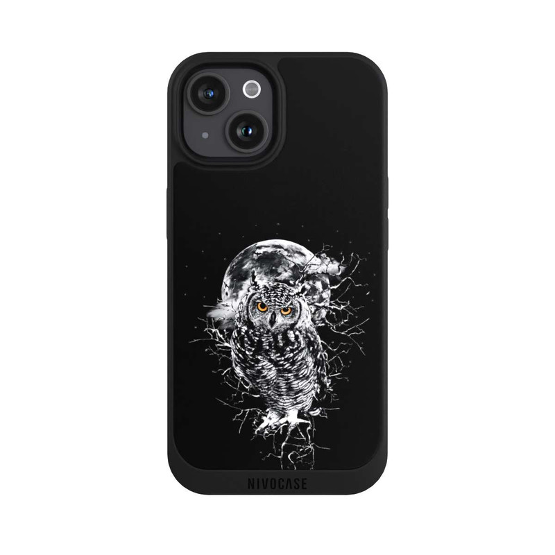 iPhone 15 NIVOpure Owl in black/white