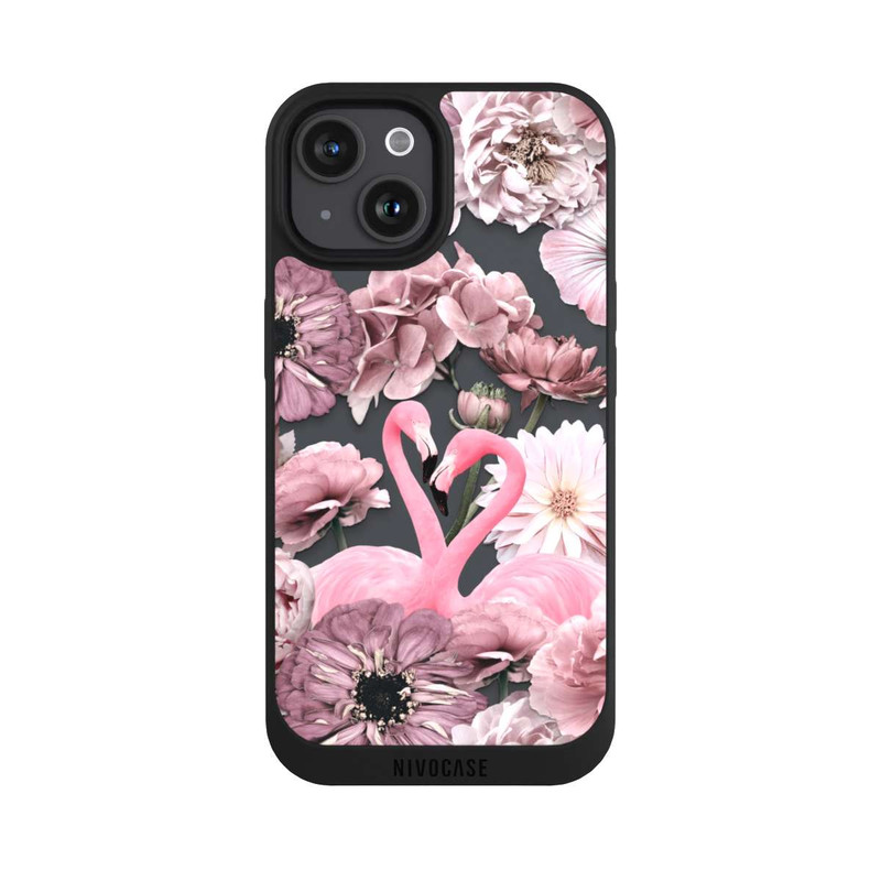 iPhone 15 NIVOpure Flamingos in Blumen Muster