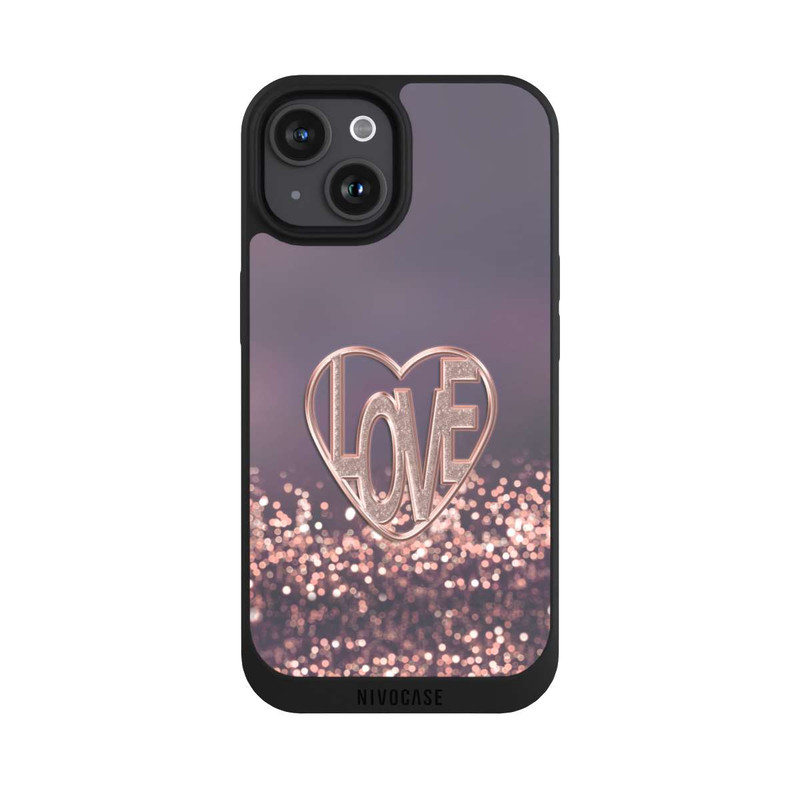 iPhone 15 NIVOpure Love Glitter Pink