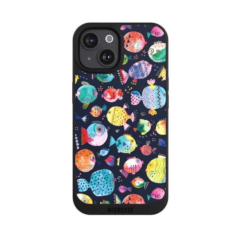 iPhone 15 NIVOpure Strandkugelfische Kinder Marineblau