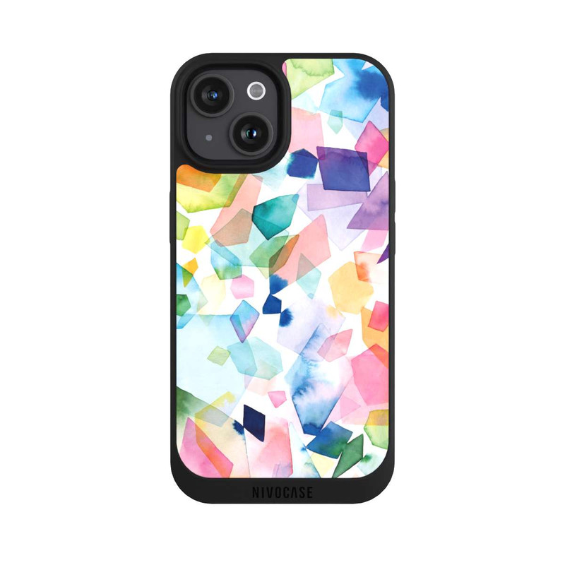 iPhone 15 NIVOpure Bunte Aquarelledelsteine ​​und Diamanten