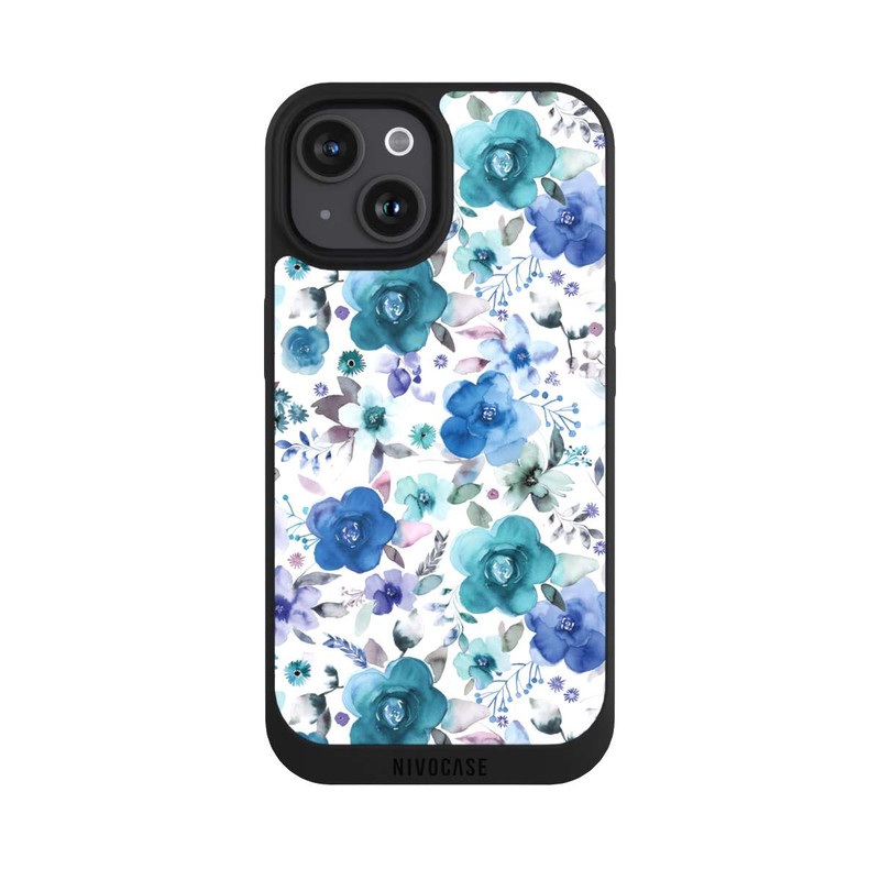 iPhone 15 NIVOpure Winterblumensträuße Blau