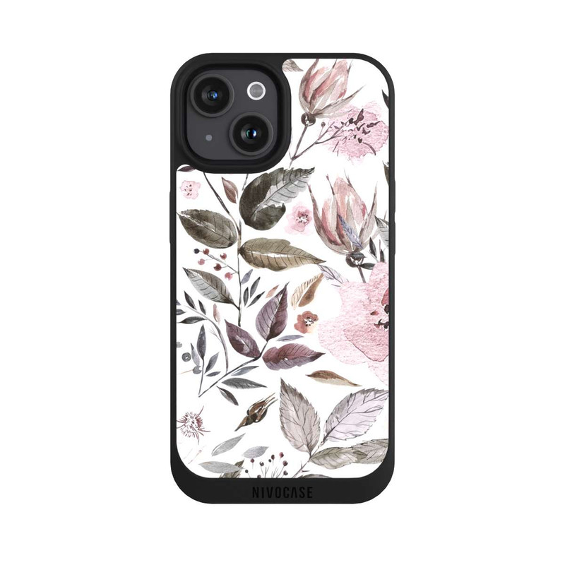 iPhone 15 NIVOpure Aquarell braune Rosenblüten