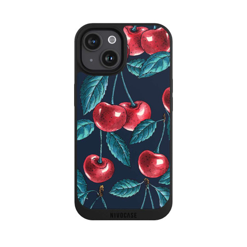 Apple iPhone 15 NIVOpure Cherries Dark Pattern