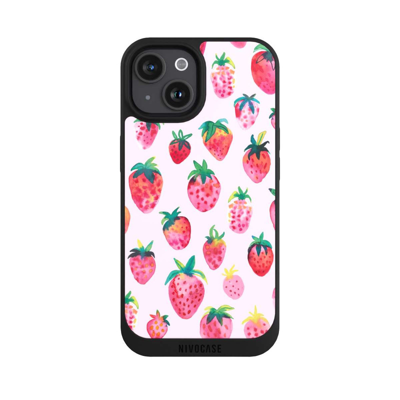 iPhone 15 NIVOpure Aquarell Erdbeeren