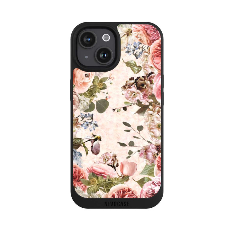 iPhone 15 NIVOpure Blumenrahmen Pfingstrosen Pastell
