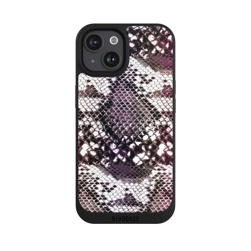 Apple iPhone 15 NIVOpure Burgundy Snake Skin Pattern