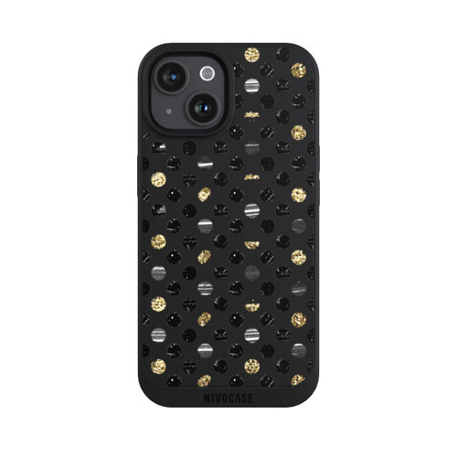 Apple iPhone 15 NIVOpure Gold Black Polka Dots