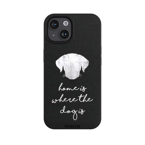 Apple iPhone 15 NIVOpure Home Is Where The Dog Is - White on Black