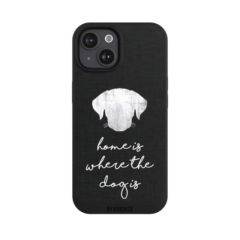 iPhone 15 NIVOpure Home Is Where The Dog Is - White on Black