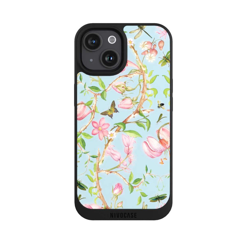 iPhone 15 NIVOpure Vintage Botanic Flowers Blue