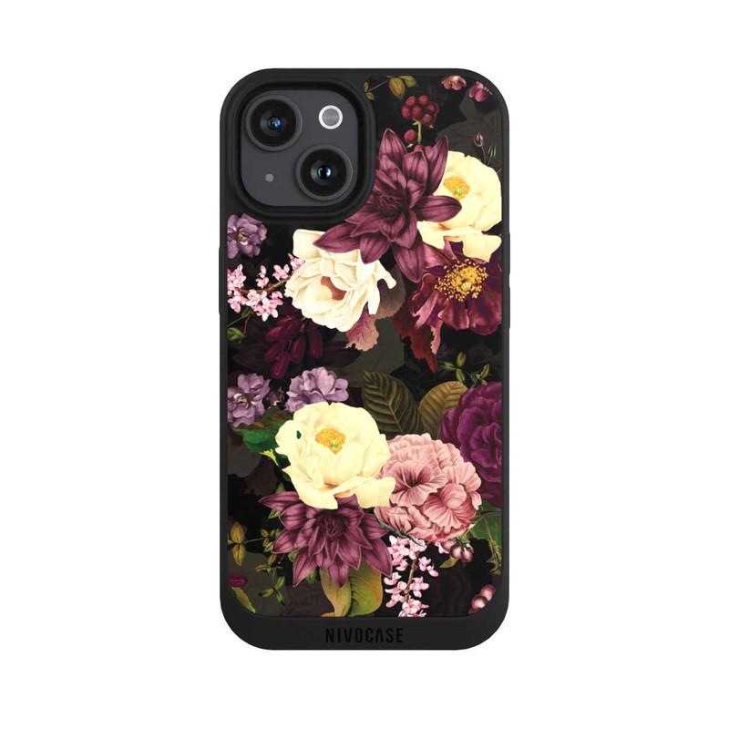 iPhone 15 NIVOpure Dunkle Blumen Bienen