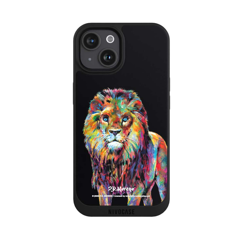 iPhone 15 NIVOpure Löwe Bunte Kunst von P.D. Moreno